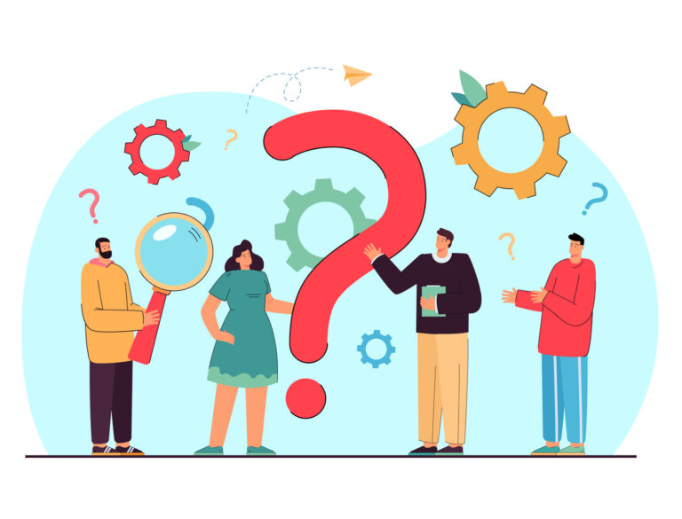 Four people asking questions